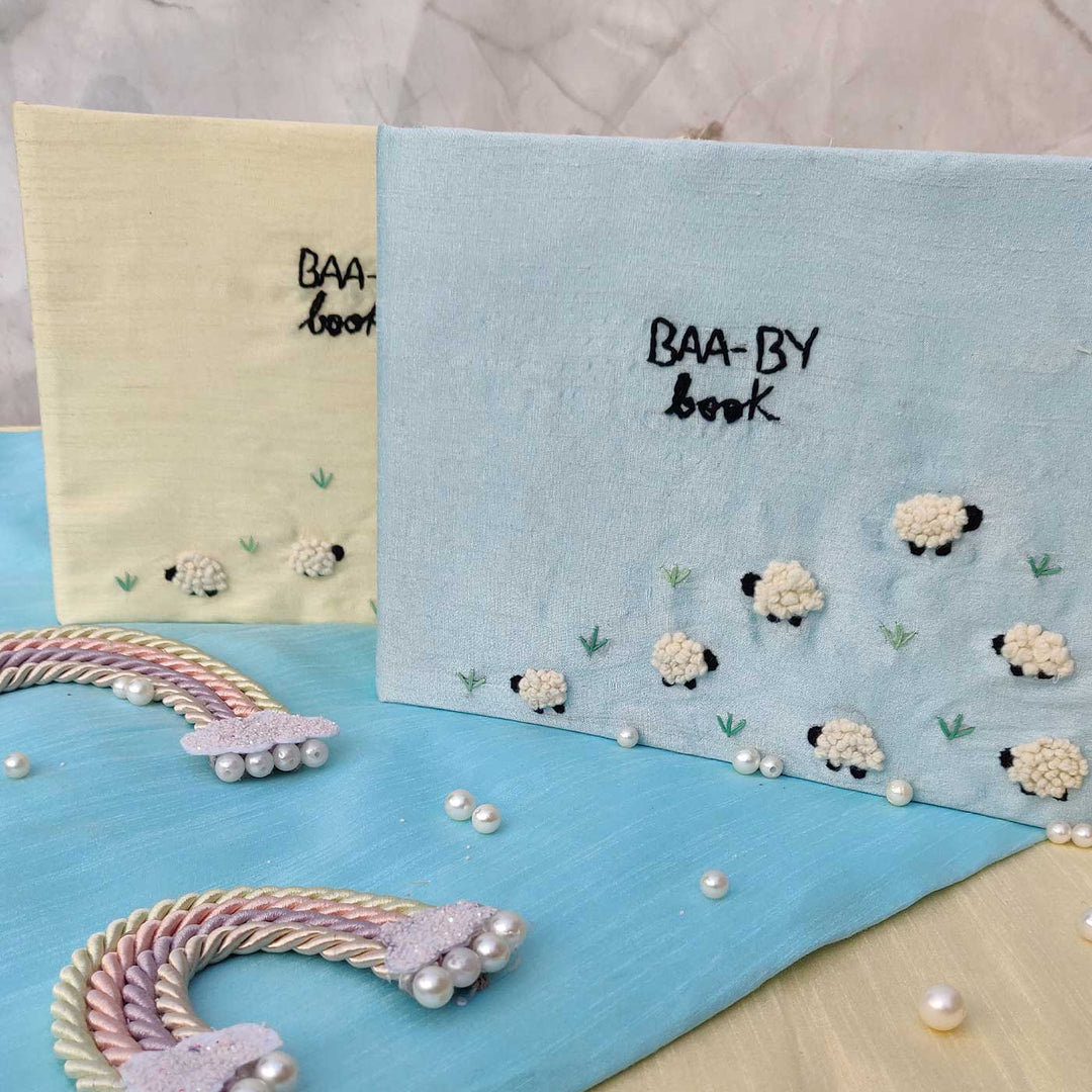 Handmade Embroidered Baa-by Sheep Album For Kids | 25 Pages