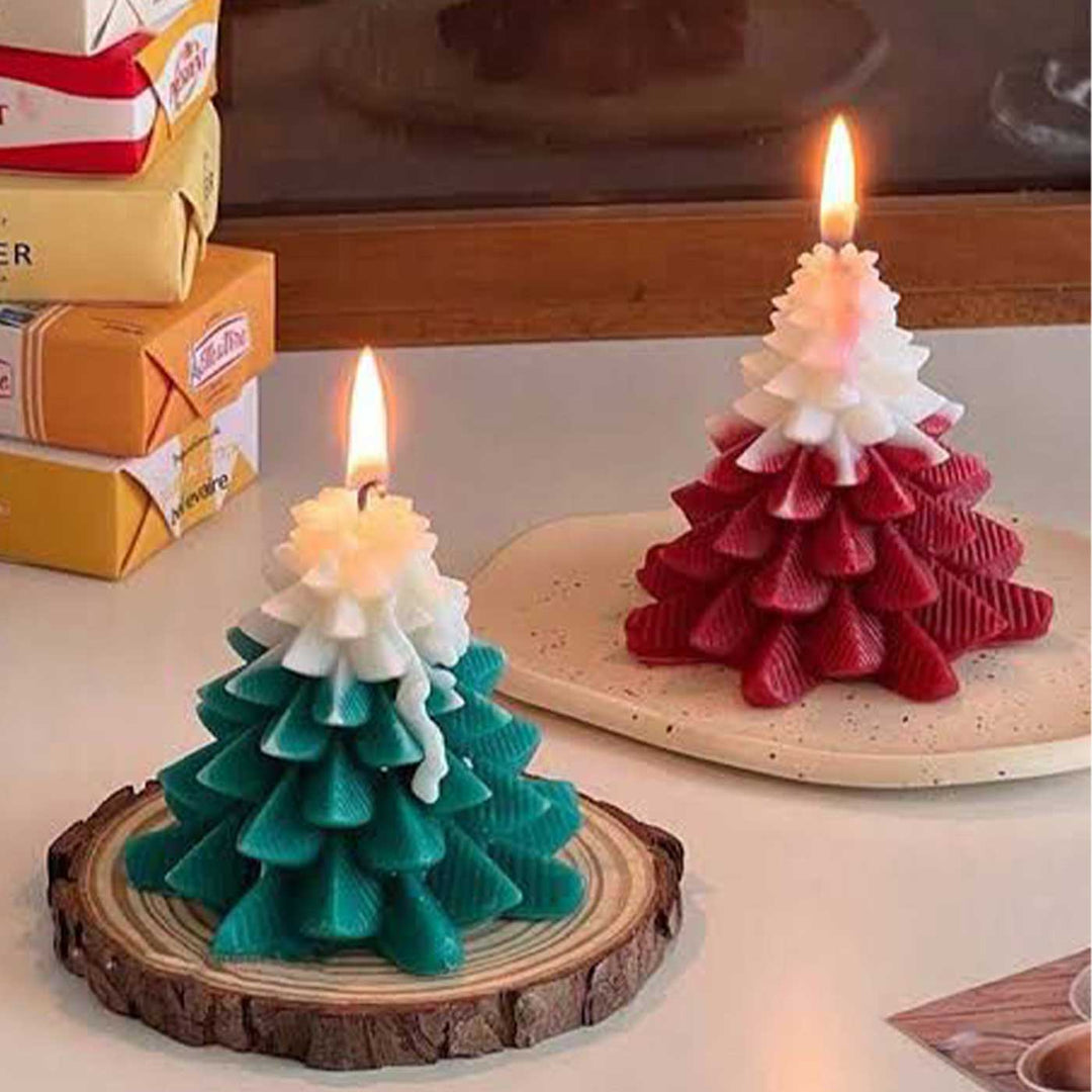 Handmade Xmas Tree Soy Wax Candle For Christmas Decoration