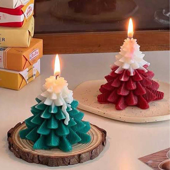 Handmade Xmas Tree Soy Wax Candle For Christmas Decoration