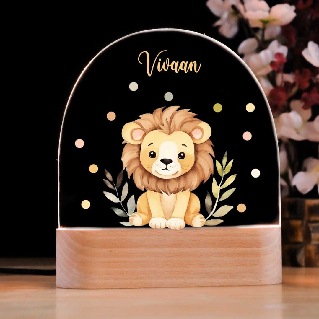 Personalized Lion Theme Acrylic LED Table Lamp