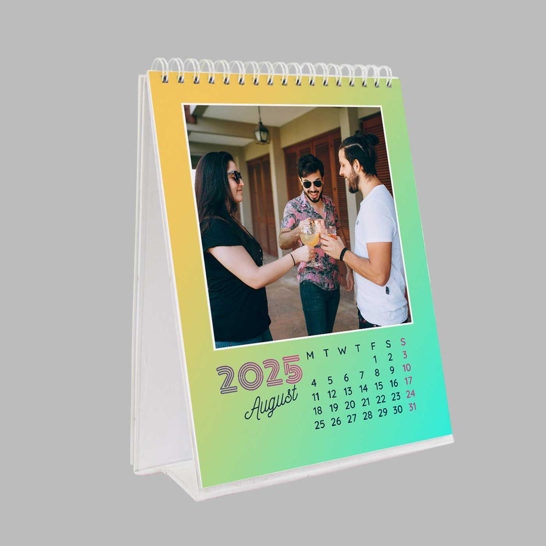 Photo Personalized 8 Inch Glossy Finish 2025 Table Calender