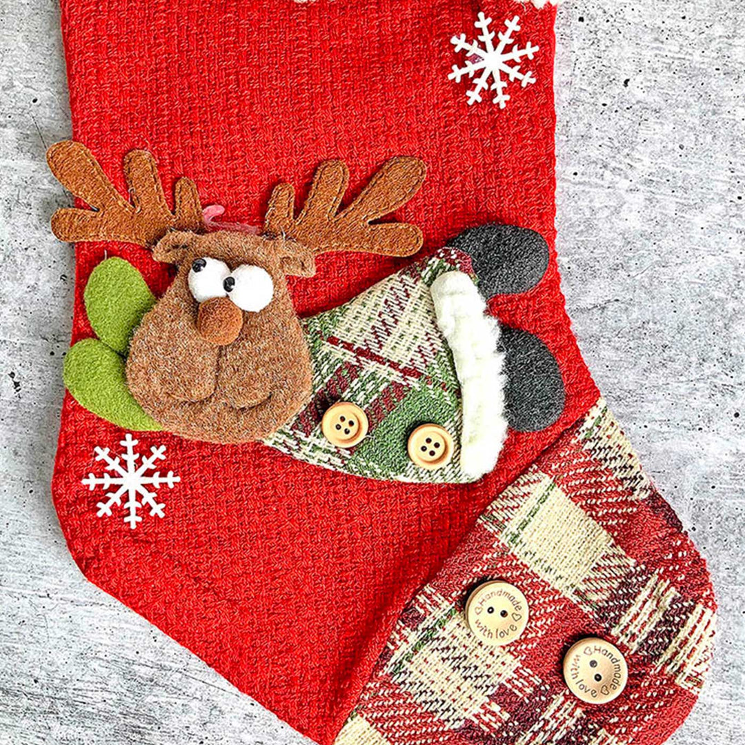 Handmade Flying Deer Woolen Stockings For Christmas Decoration