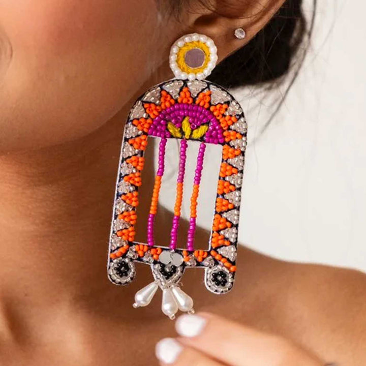 Handmade Sheesh Mahal Beaded Earrings