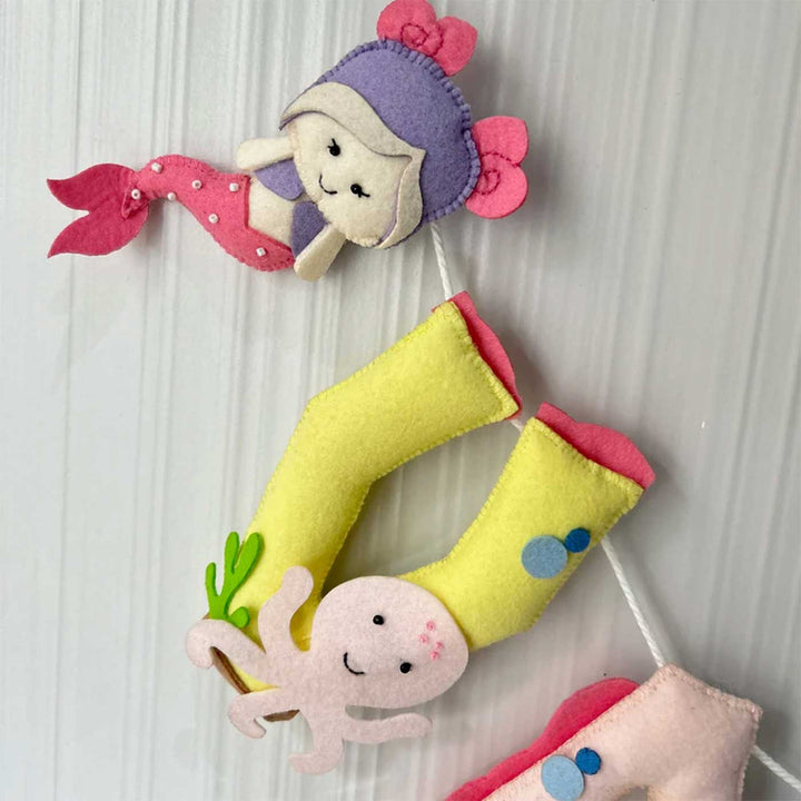 Personalized Pink Mermaid Felt Bunting / Garland For Kids