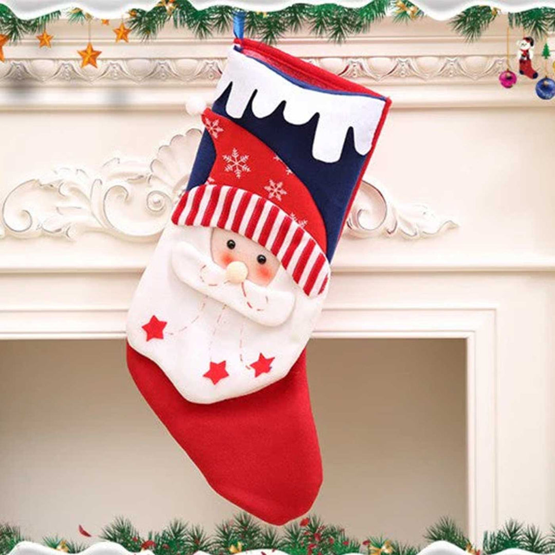 Personalized Snowy Scallop And Muffler Felt Stockings For Christmas Decoration