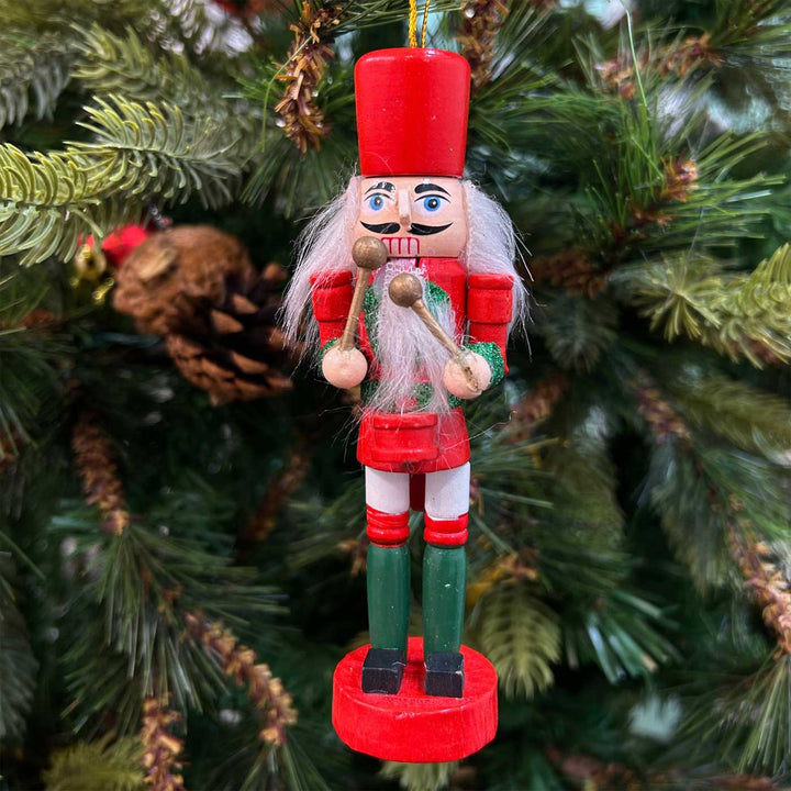 Handmade Glitter Nutcracker Wooden Ornaments For Christmas Tree Decoration | Set Of 3