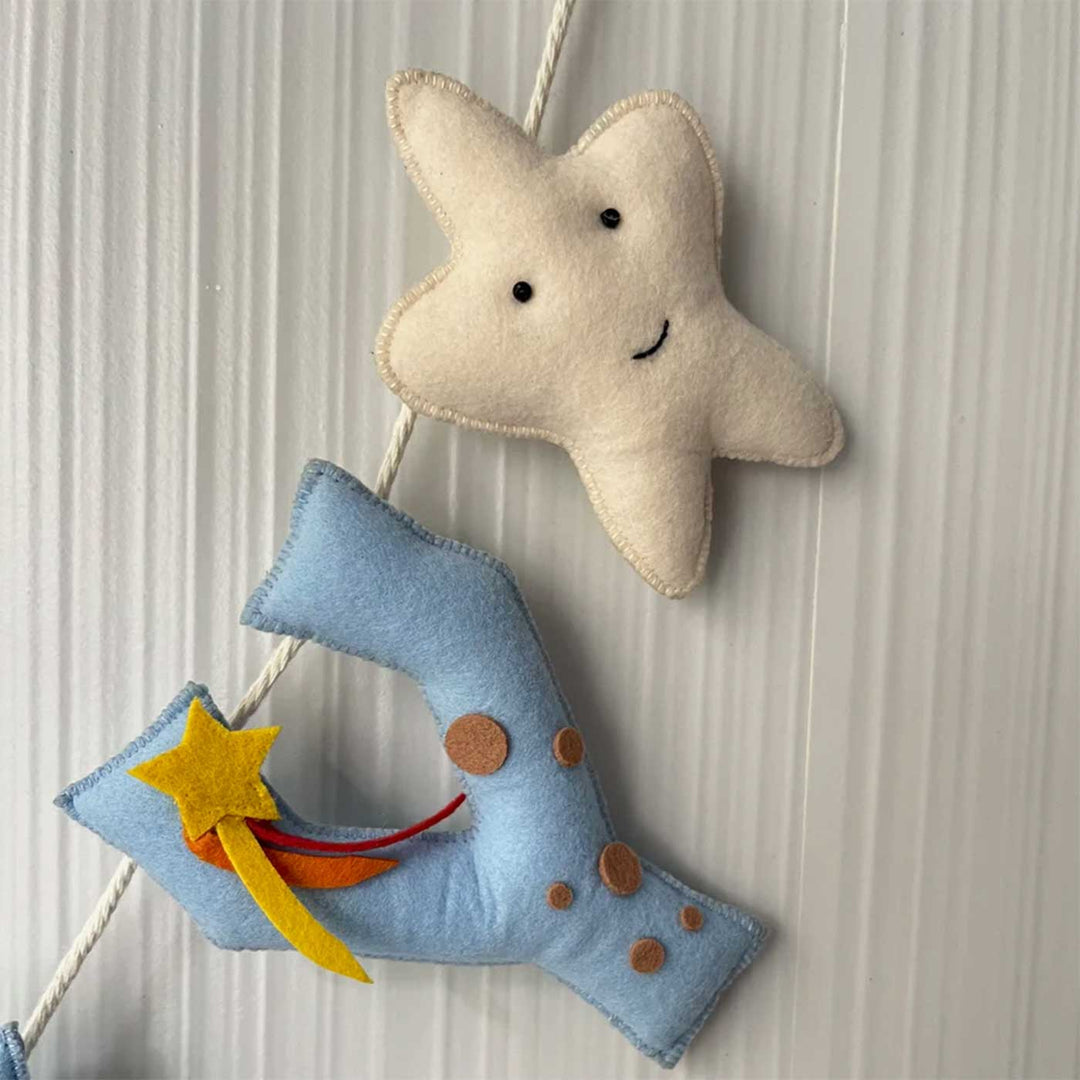 Personalized Outer Space - Girl Felt Bunting / Garland For Kids