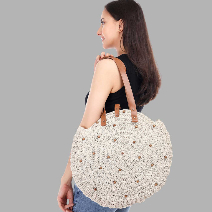 Handmade Crochet United Urbane Round Shoulder Bag