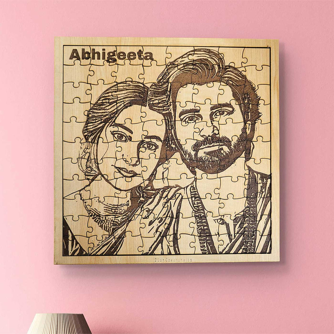 Photo Personalized Square Shaped MDF Wood Puzzle