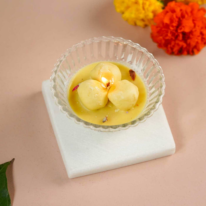 Handmade Rasmalai Glass Wax Candle