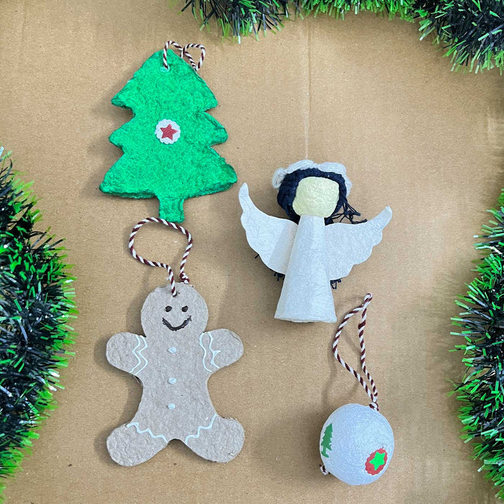 Handmade Plantable Felt Ornaments For Christmas Tree Decoration | Set Of 4