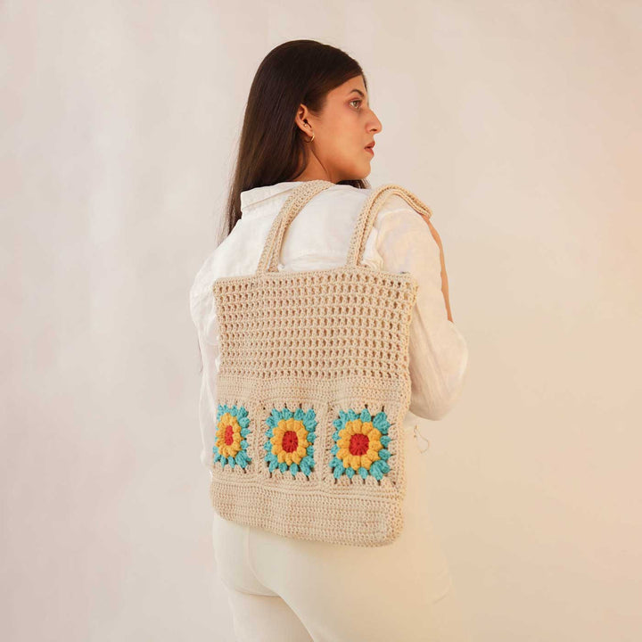 Handmade Crochet Shopper's Tote Bag