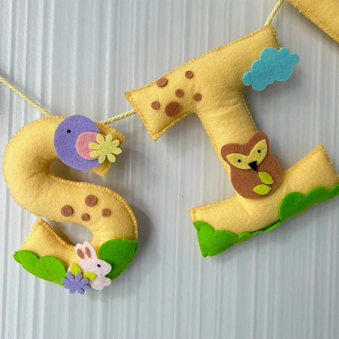 Personalized Wildlife Whirl Garland Felt Bunting / Garland For Kids