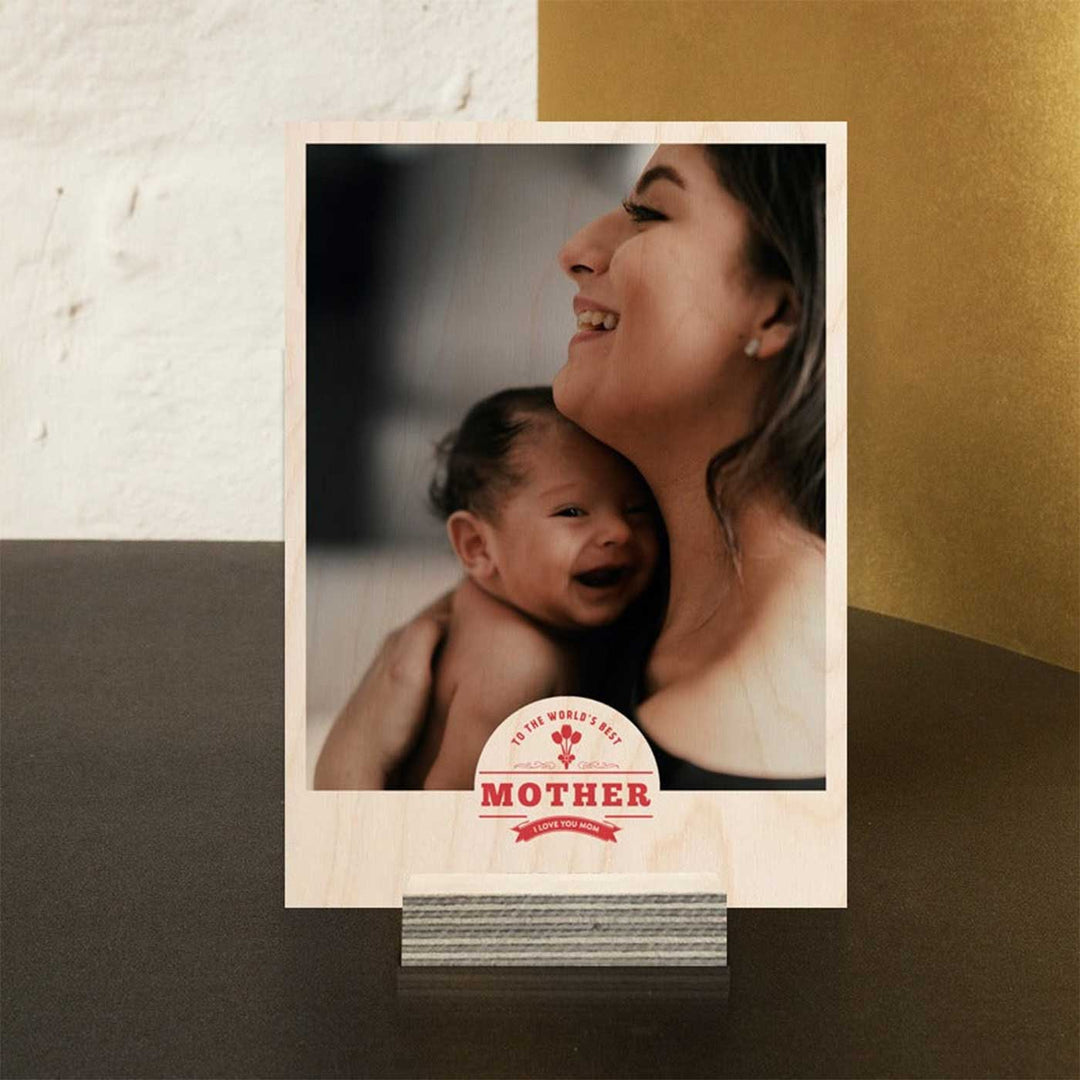 Photo Personalized World'S Best Mom Wooden Photo Frame