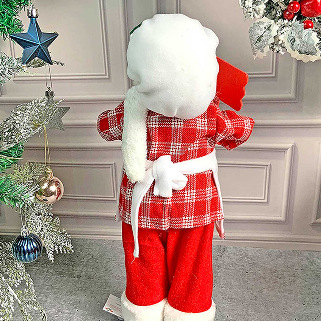 Small Masterchef Santa Claus Self-Standing Woolen Decor For Christmas Table Decoration