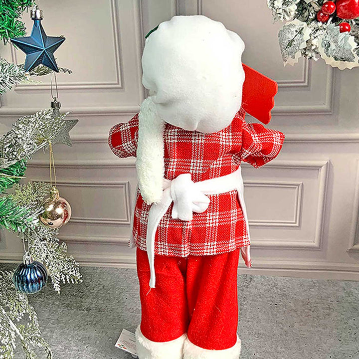 Small Masterchef Santa Claus Self-Standing Woolen Decor For Christmas Table Decoration