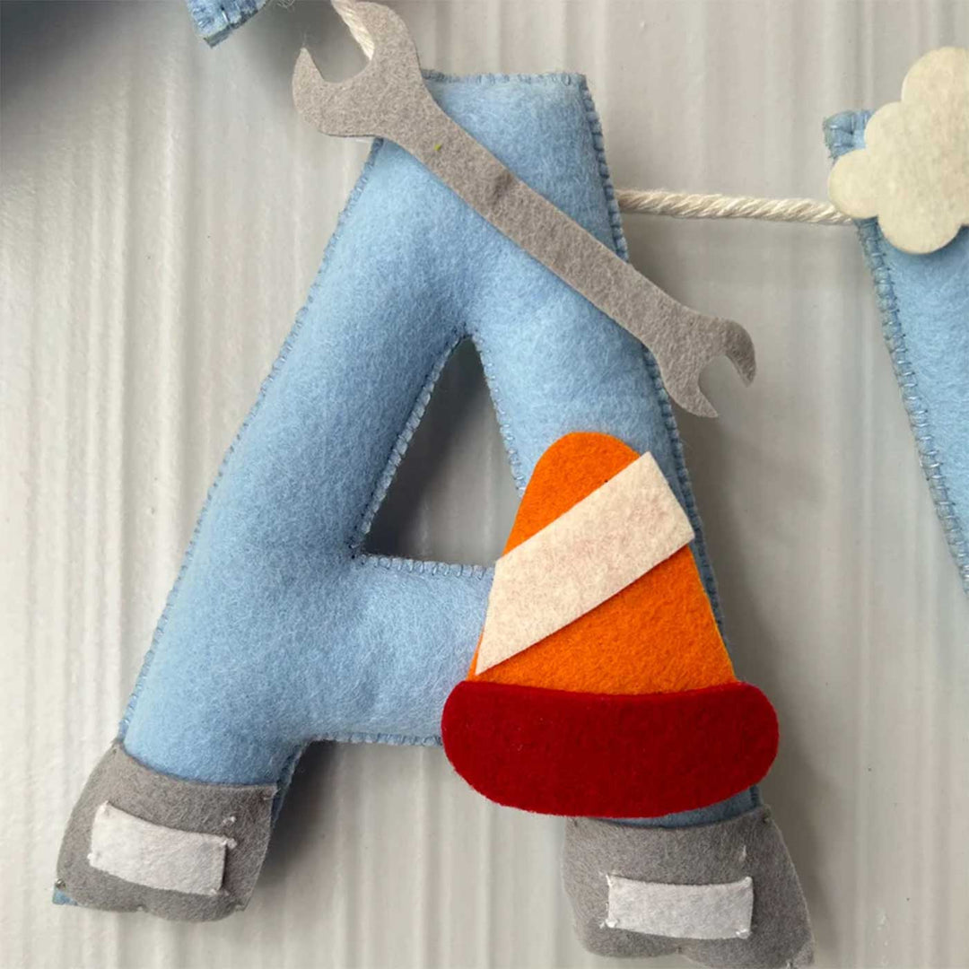 Personalized Road Building Felt Bunting / Garland For Kids