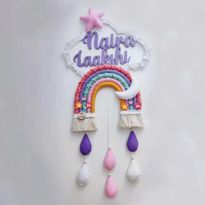 Macrame Moon & Star Personalized Kids' Nameplate