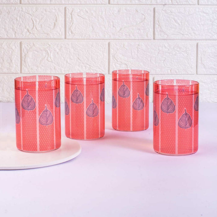 Borosilicate Glass Tumblers with Delicate Prints I 270 ML