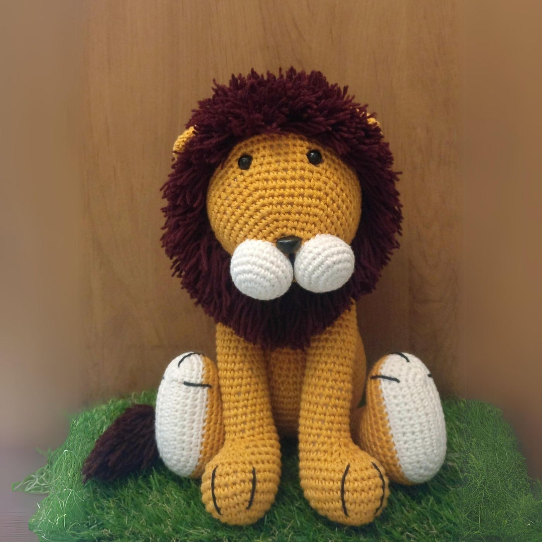 Handmade Crochet Lion Toy for Kids