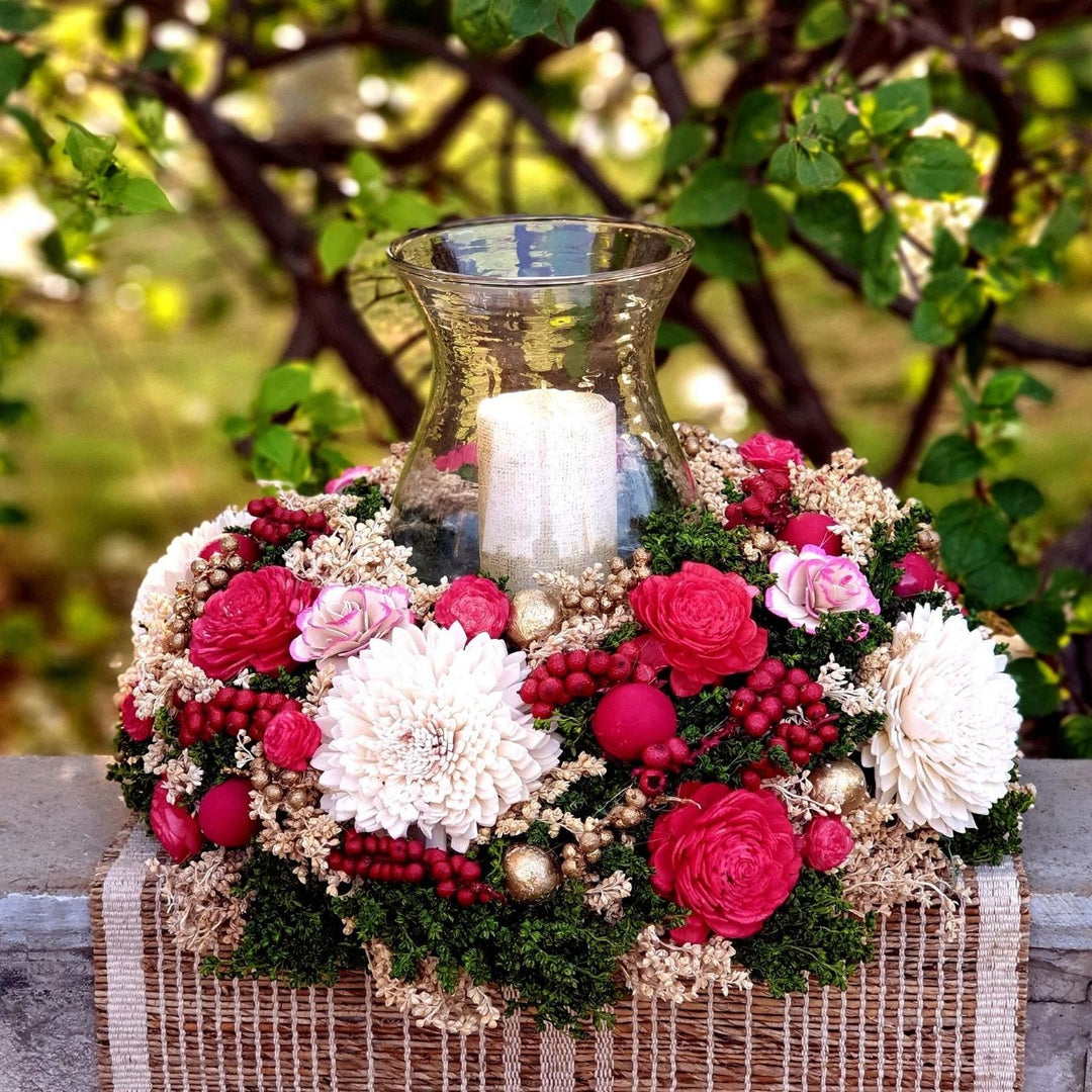 Handmade Grand Red Shola Flower Centerpiece