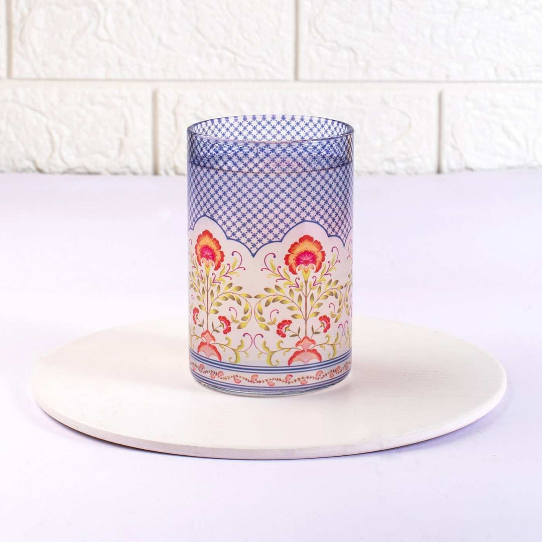 Borosilicate Glass Tumblers with Delicate Prints I 270 ML