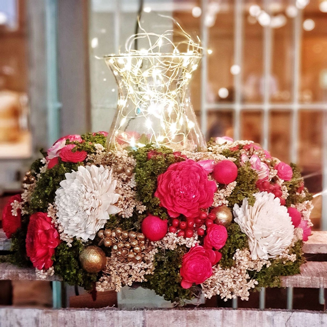 Handmade Grand Red Shola Flower Centerpiece