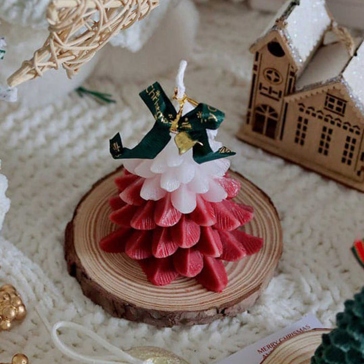 Handmade Xmas Tree Soy Wax Candle For Christmas Decoration