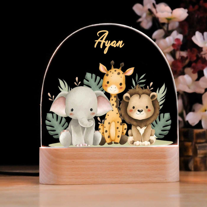 Personalized Jungle Theme Acrylic LED Table Lamp