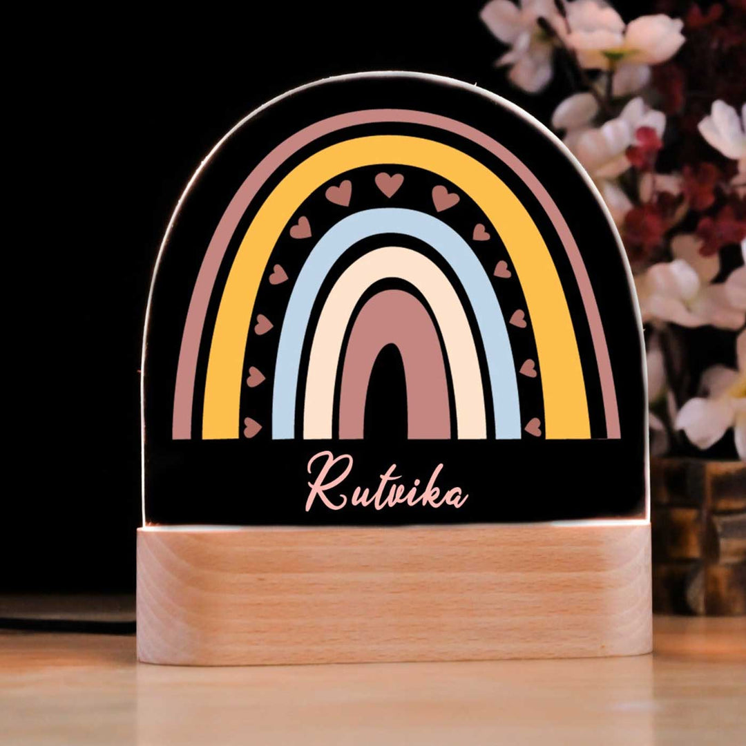 Personalized Rainbow Theme Acrylic LED Table Lamp