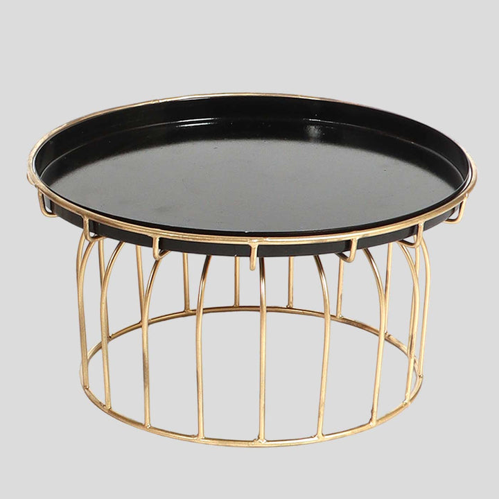 Handmade Black & Gold Metal Cake Platter | Set Of 2