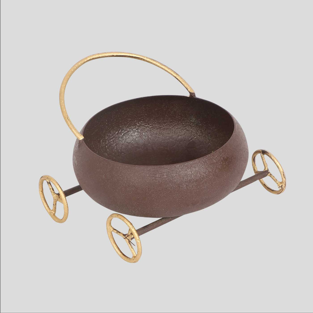 Handmade Round Bowl Snacks Platter With Wheels