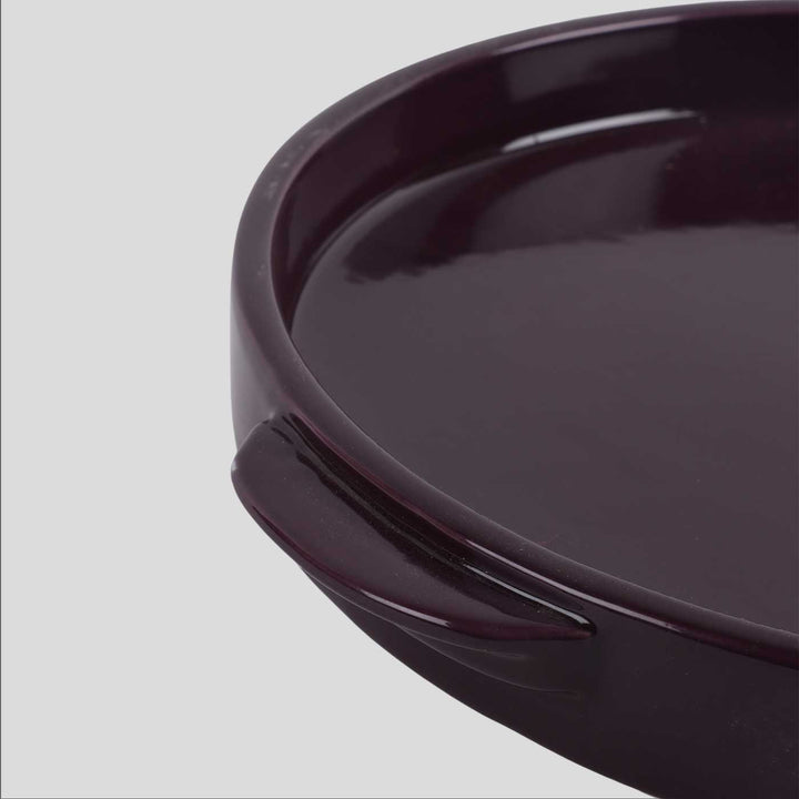 Handmade Purple Pizza Serving Dish With Handle