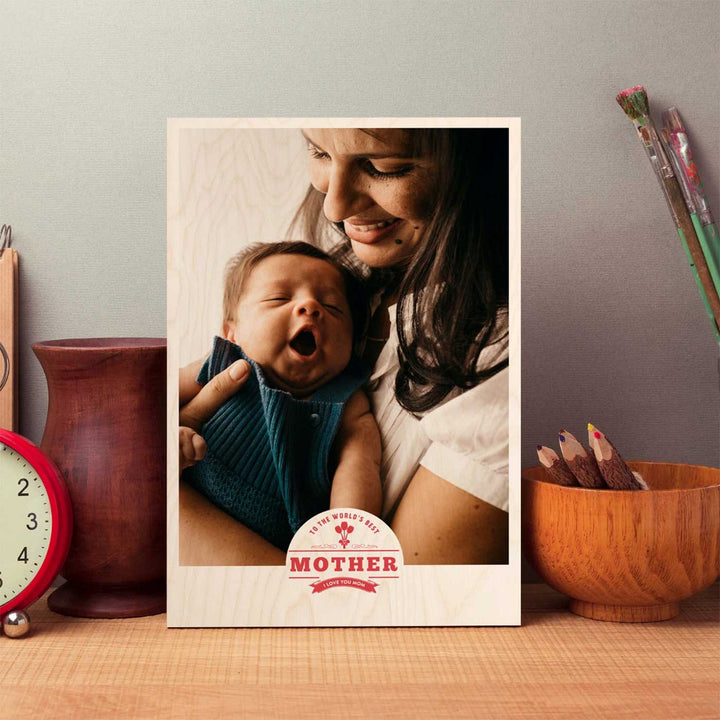 Photo Personalized World'S Best Mom Wooden Photo Frame