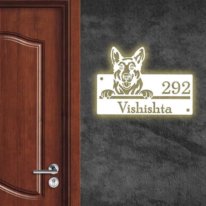 Personalized Weatherproof Artistic Dog Theme Metal Name Plate