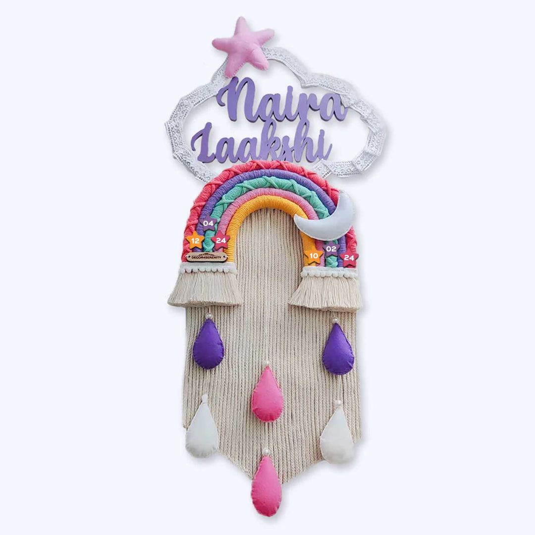 Macrame Moon & Star Personalized Kids' Nameplate