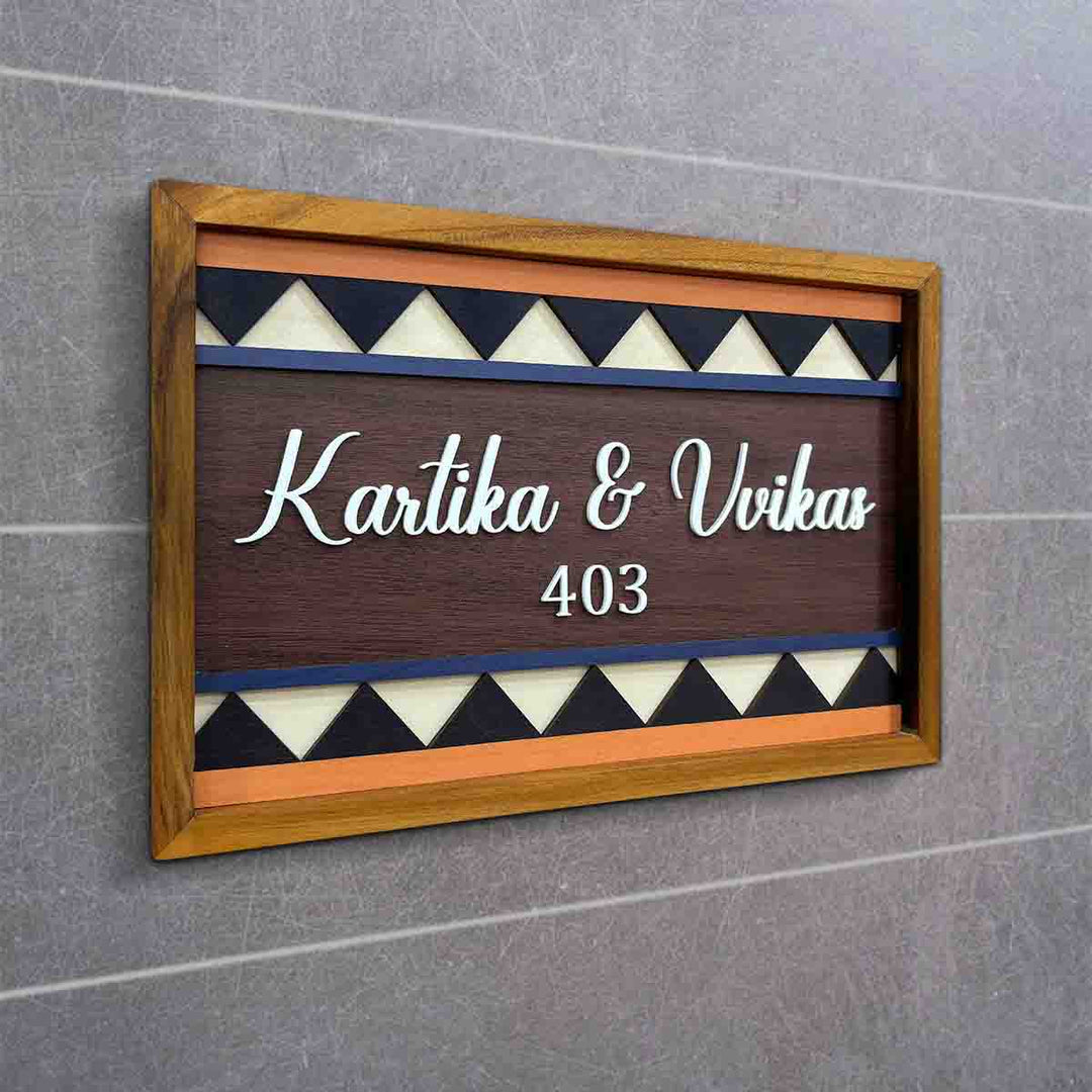 Wooden Personalized Framed Nameplate For Couples