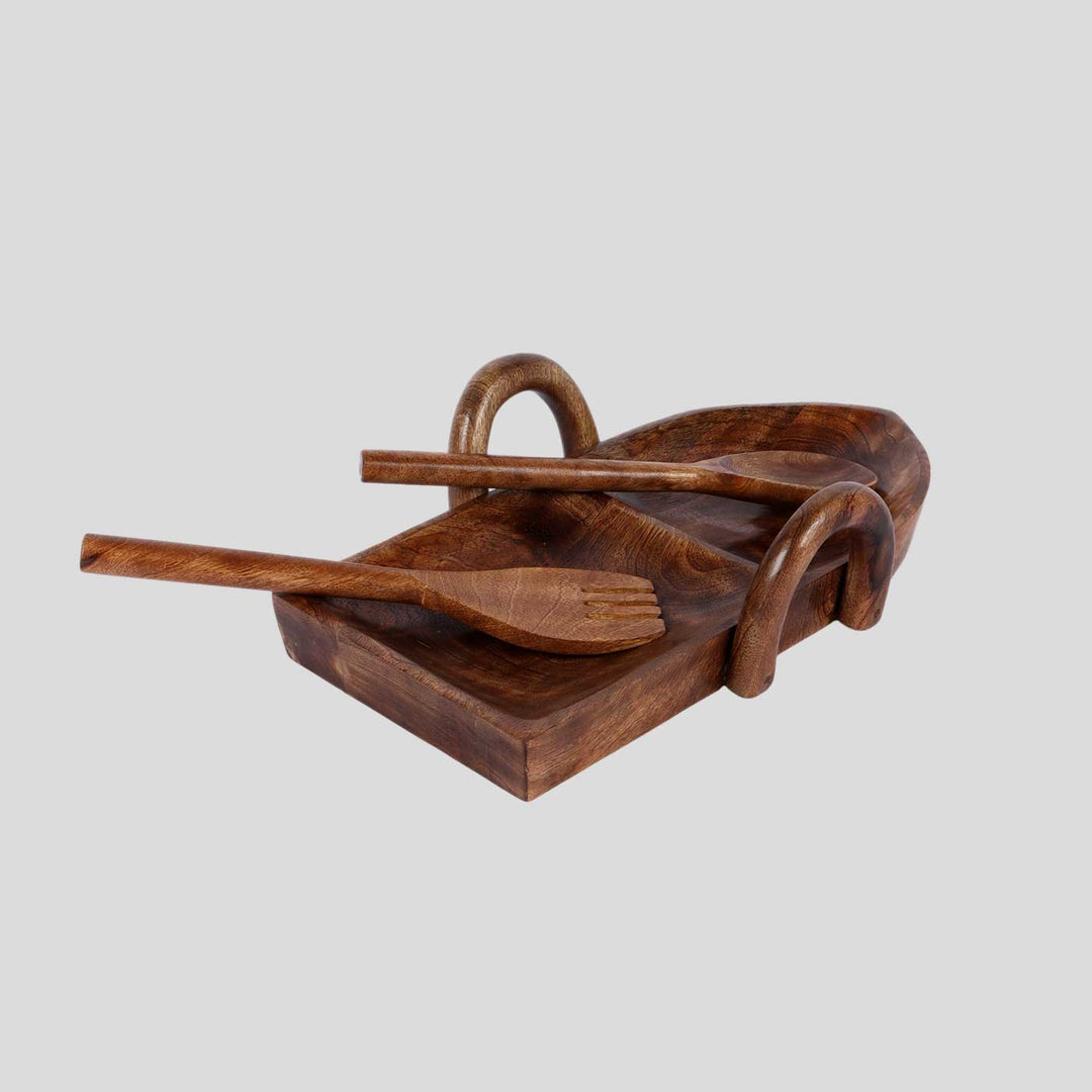 Handmade Boat Shaped Mangowood Snacks Platters | Set Of 9