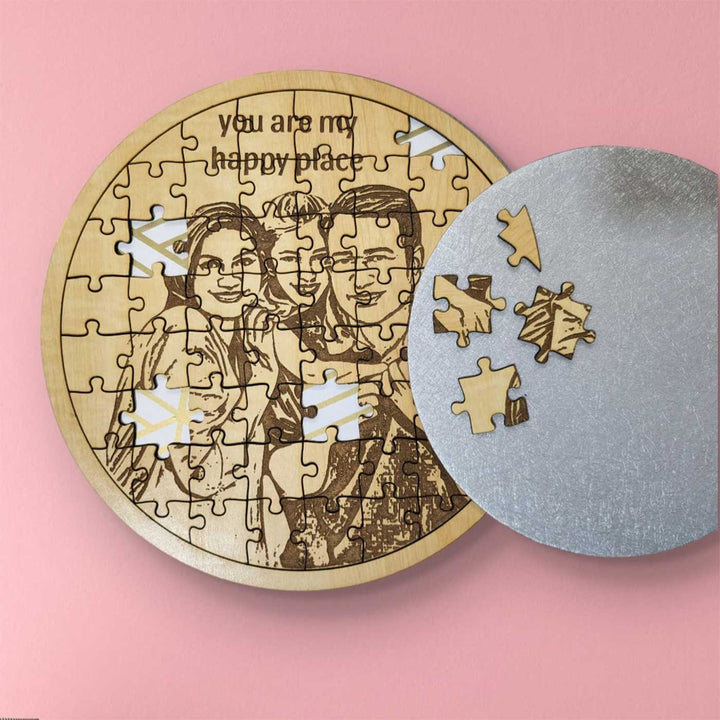 Photo Personalized Round MDF Wood Puzzle