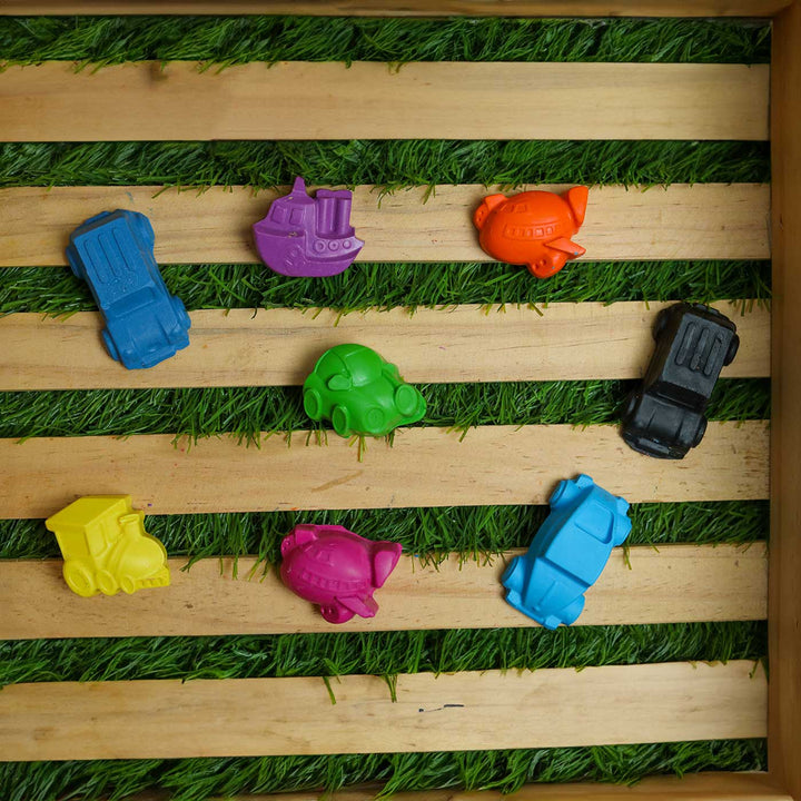 Handmade Non-Toxic Mini Vehicle Crayons | Set Of 8