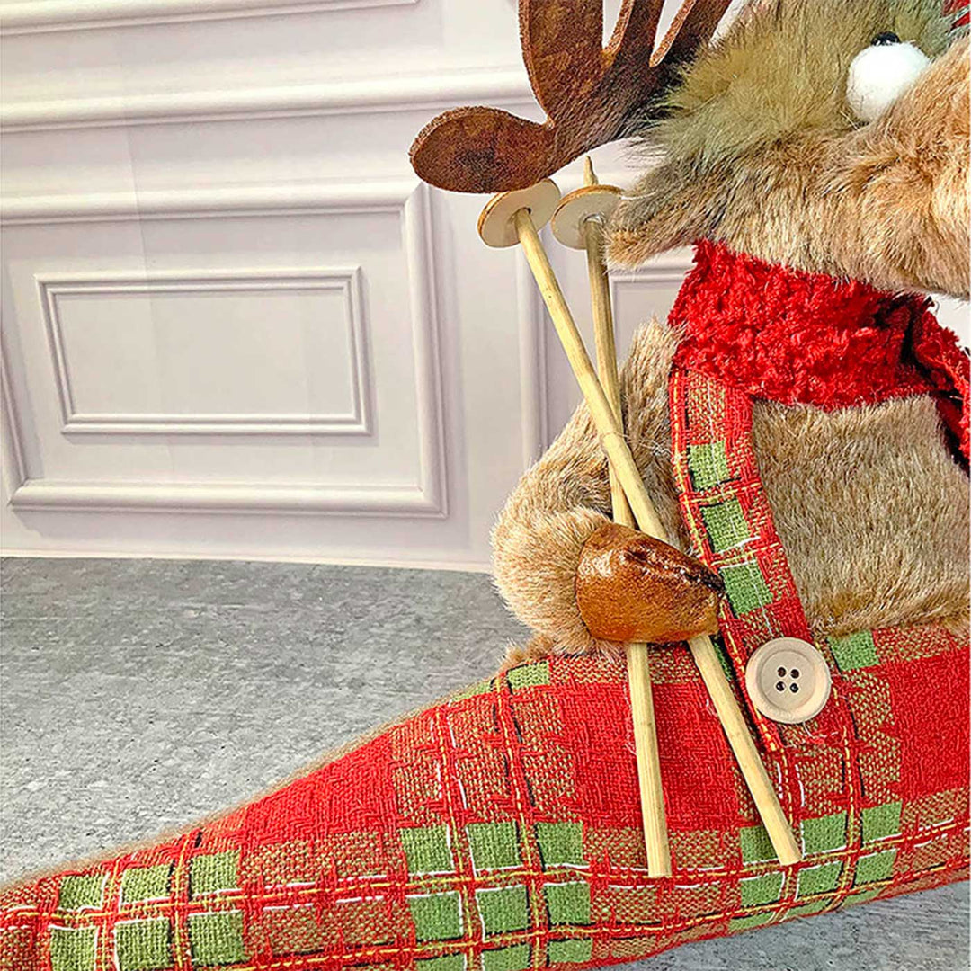 Split Reindeer Christmas Decoration For Home And Office Woolen Decor For Christmas Table Decoration