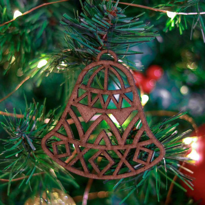 Handmade 3D Laser Cut Wooden Ornaments For Christmas Tree Decoration | Set Of 5