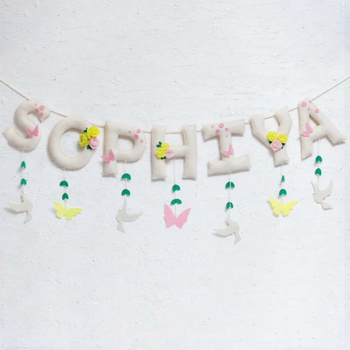 Personalized Birds & Butterflies Felt Bunting / Garland For Kids