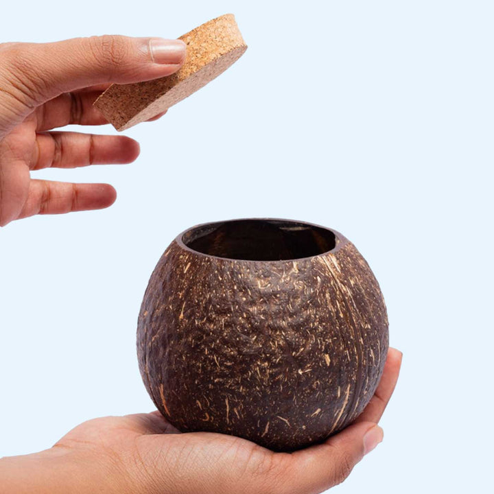 Eco-Friendly Handmade Tight Coconut Shell Storage Container