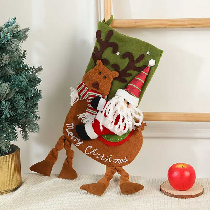 Personalized Holiday Happiness Felt & Wool Stockings For Christmas Decoration