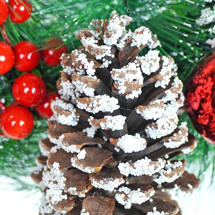 Large Frosty Pinecone Wreath For Christmas Wall Decoration