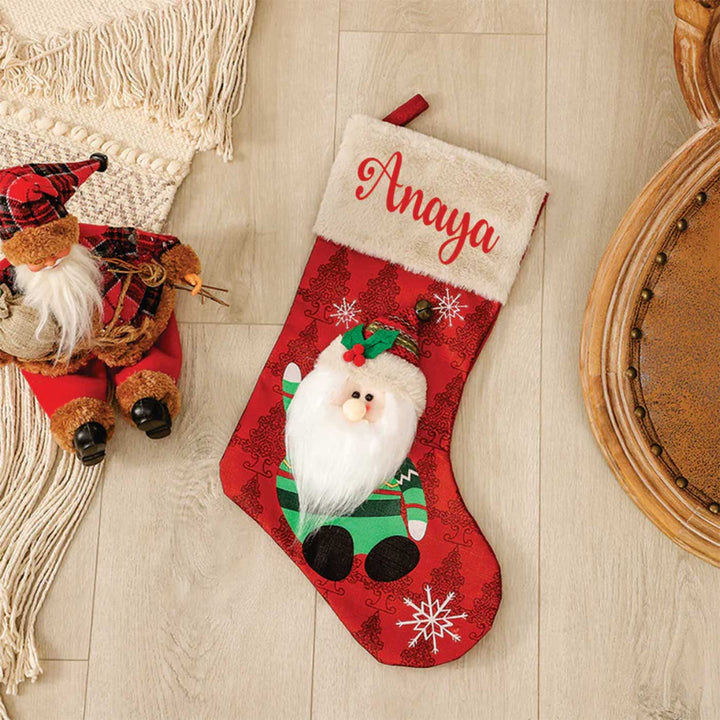 Personalized The Famous Five' Cotton & Fur Stockings For Christmas Decoration