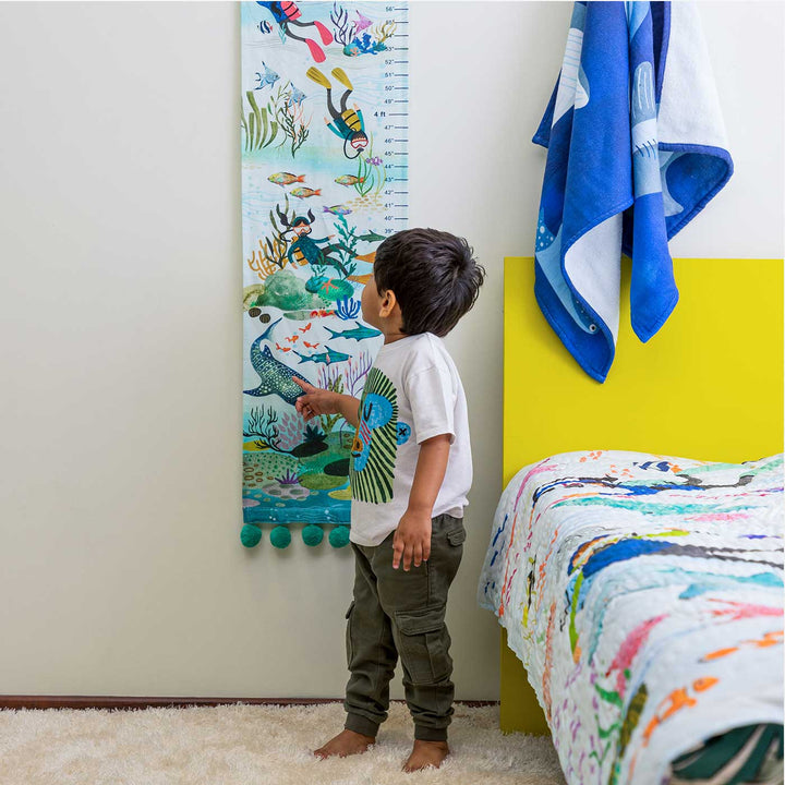 Personalized The Divers Theme Cotton Height Chart For Kids