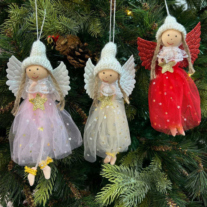 Handmade Soft Angel Wings Ornaments For Christmas Tree Decoration | Set Of 3