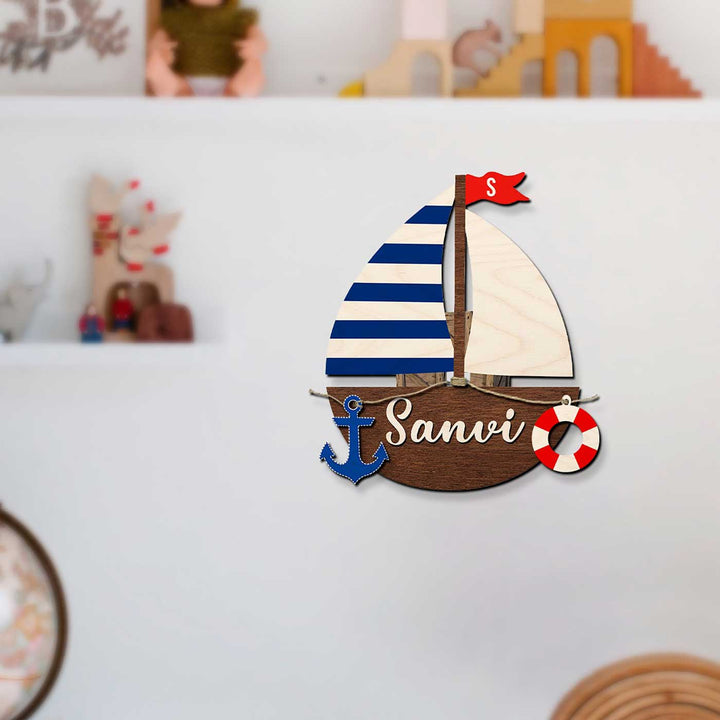 Sail The Seas Personalised Kids 3D Nameplate